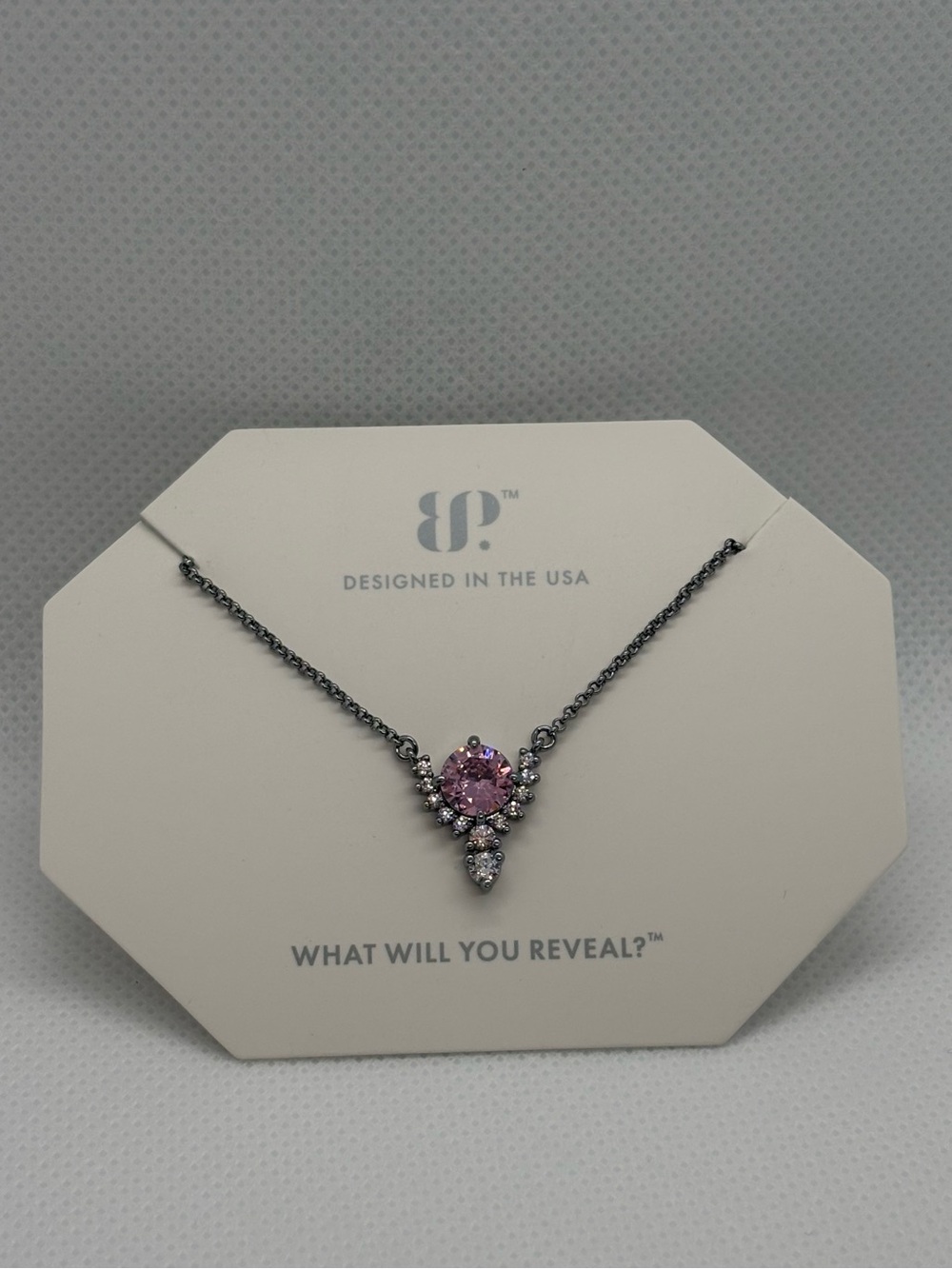Rose Quartz Cubic Zirconia Necklace